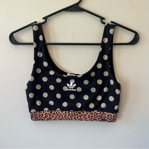 Adidas Originals Reversible Black Polka Dot Bra Top